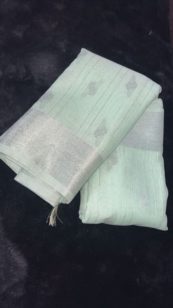 Brijwasin Zinnwaldite Linen Cotton Printed Saree