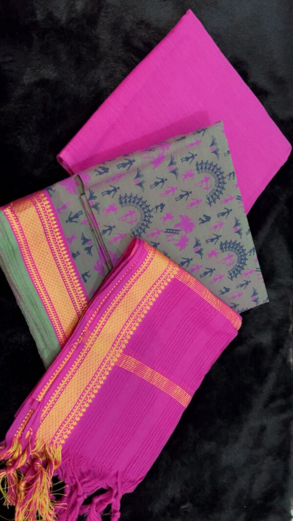 Pink and gray malmal suit