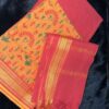 Brijwasin Deep Cerise and gray malmal cotton suit