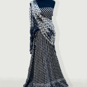 Brijwasin Black and White printed Gopi dress