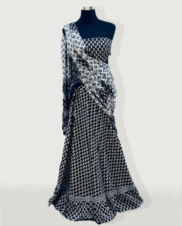 Brijwasin Black and White printed Gopi dress
