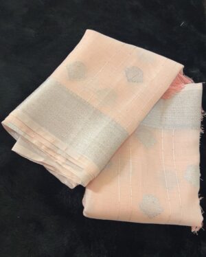 Brijwasin Zinnwaldite Linen Cotton Printed Saree