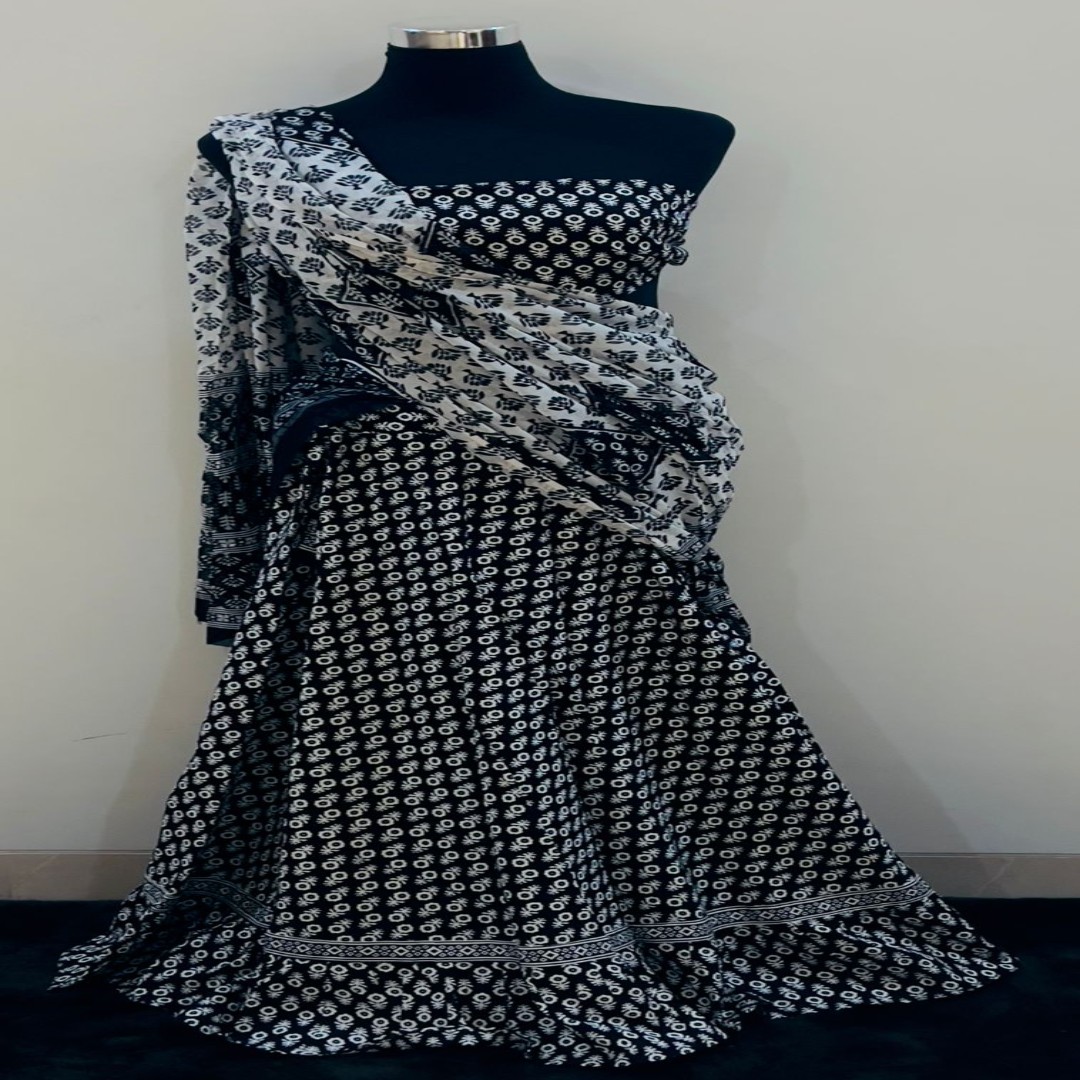 Brijwasin Black and white Gopi dress