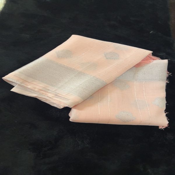 Brijwasin Zinnwaldite Linen Cotton Printed Saree