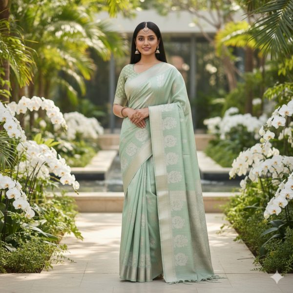 Brijwasin Linen Cotton Saree
